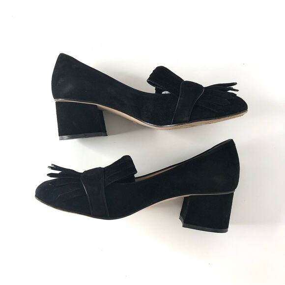 Gucci Marmont Fringe Suede Platform Loafer Pumps 37.5 - Picture 5 of 10